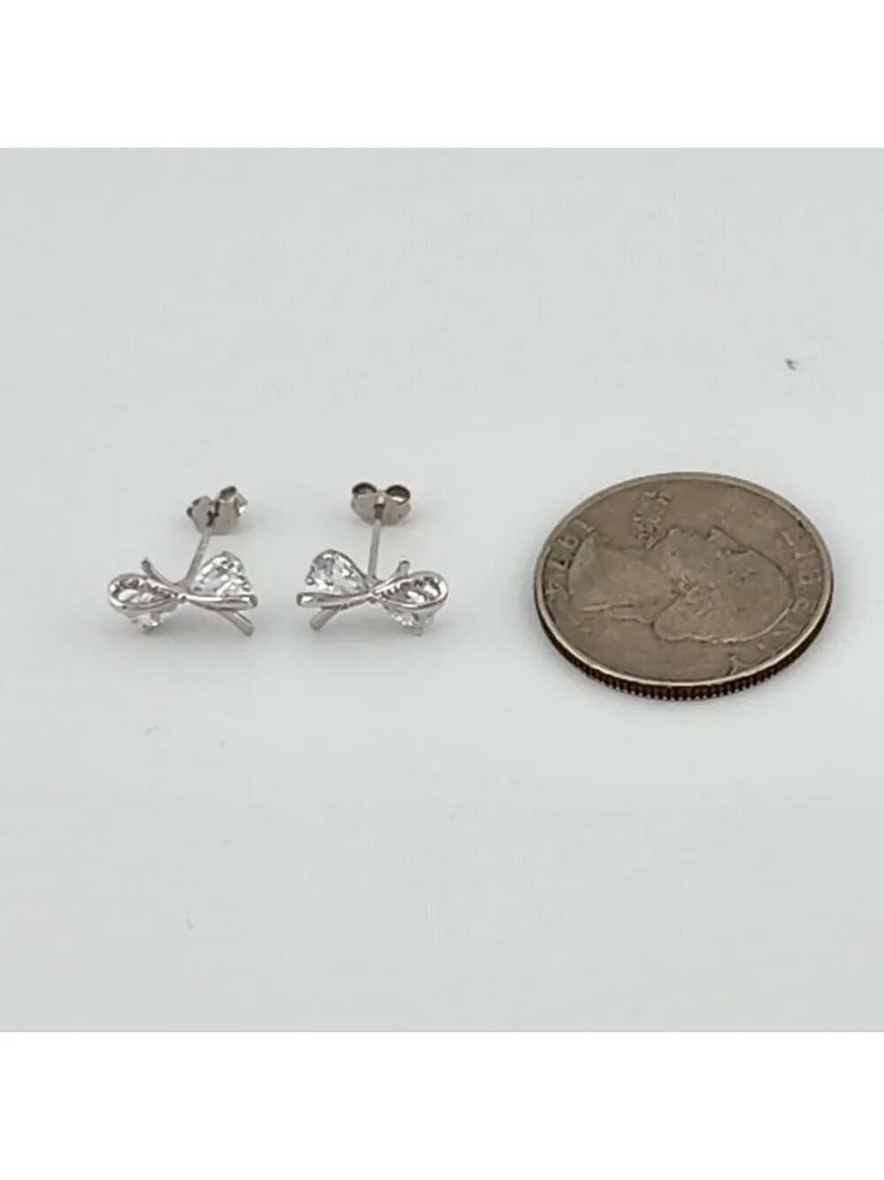 Brand New Sterling Silver 925 Bow Cz  Earrings
